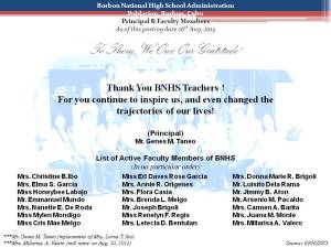 BNHS Faculty